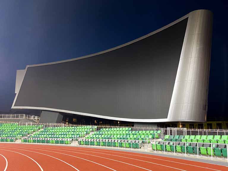 Hayward Field Curved Steel Jumbotron University of Oregon